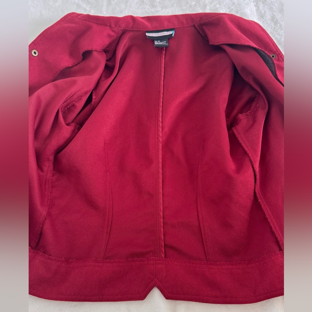 Requirements Size Small Dark Red Button-Front Unlined Jacket - Picture 7 of 10
